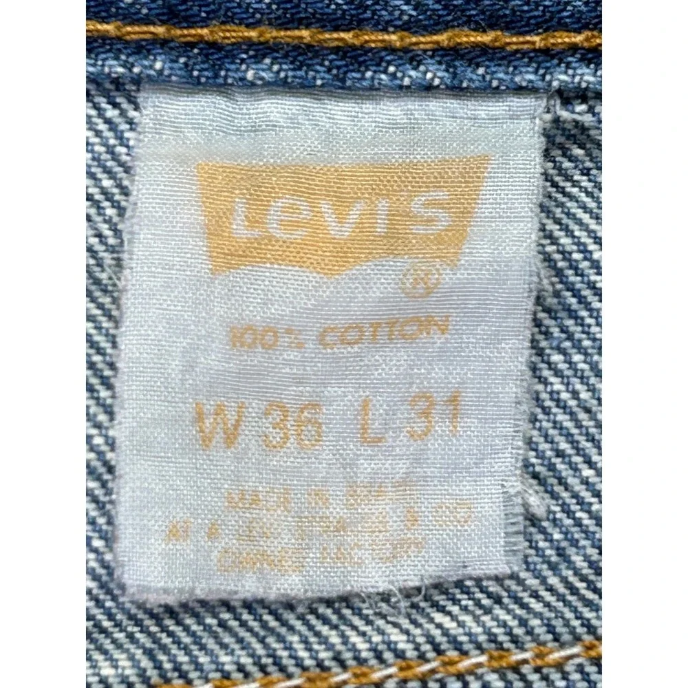 Vintage Levi's 505 Men's 36 Orange Tab Denim Blue Jeans Straight Leg